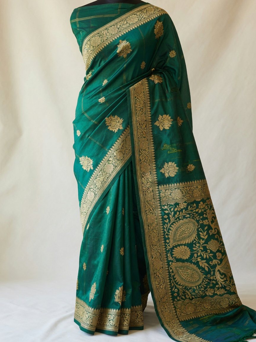 Banarasi Saree — Emerald