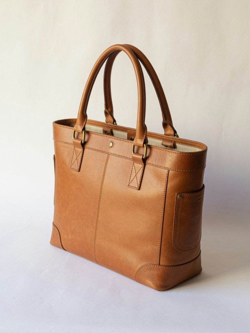 Leather Tote — Tan